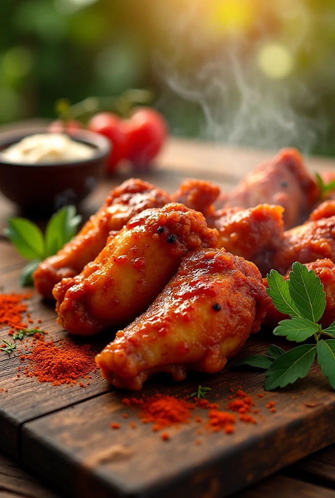 Make me a realistic image that shows my BBQ wing company logo