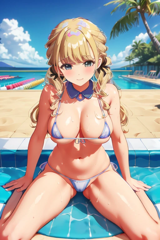(((Spread your legs、Shooting from below、セクシーなMicro Bikini))、(((Accentuate your breasts、光沢ofある水着)))、Highest quality, 8k, masterpiece :1.3)), whole body, Sharp focus :1人of少女,光沢ofある肌,Sexy pose,Highest quality,Tabletop,shape,Very delicate and beautiful,Hmph,8k壁紙,wonderful,In detail,Official Art,Very detailedなティッカーUnity 8k壁紙,Unbelievably ridiculous,Large file size,Very detailedな,High resolution,Very detailed,Beautiful detailed,Realistic,X-ray,The queue is full(of,(((セクシーなMicro Bikini)))、(((Big Breasts)))、(((Pool、Hawaii、Resort)))、Stand upright、胸of谷間 , (Sweat)、((金色of髪))、Beautiful belly button、Micro Bikini、Sexy pose、Hairstyle: 2つofおさげ、both hands