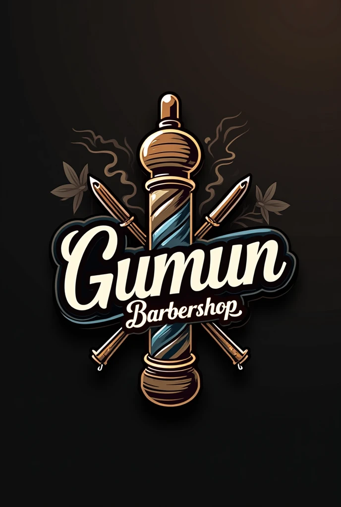 Make me a logo for my shop barbershop with vape nam Gumunbarbershop