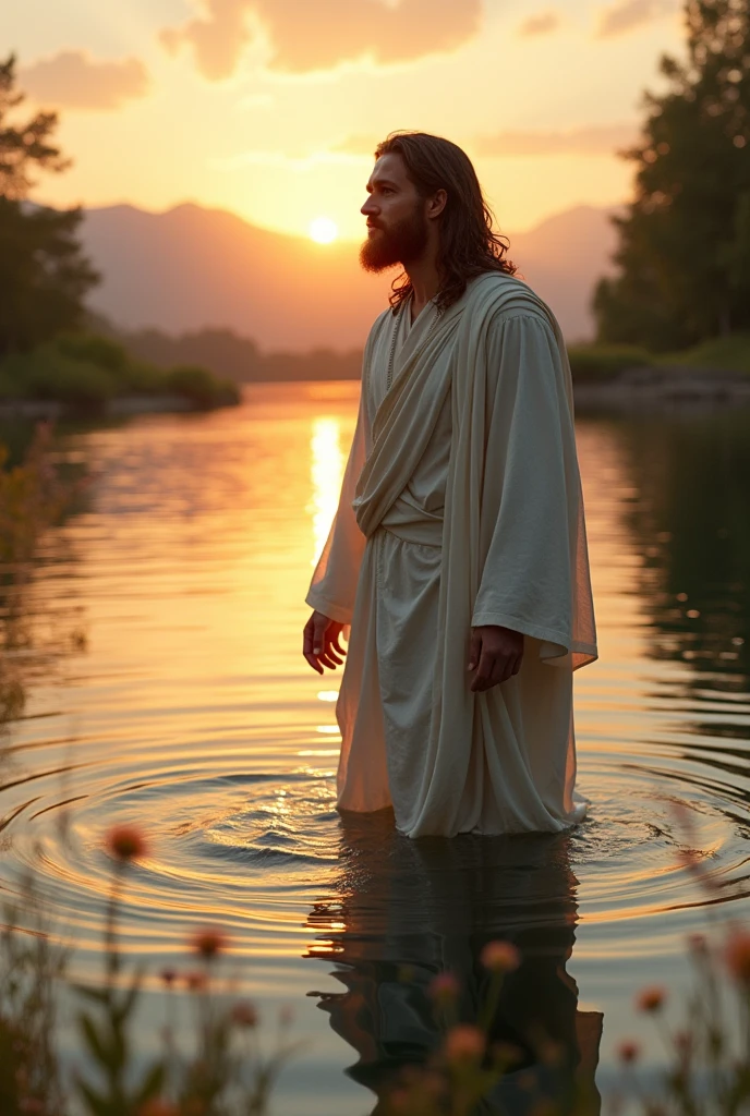 Jesus is in the water