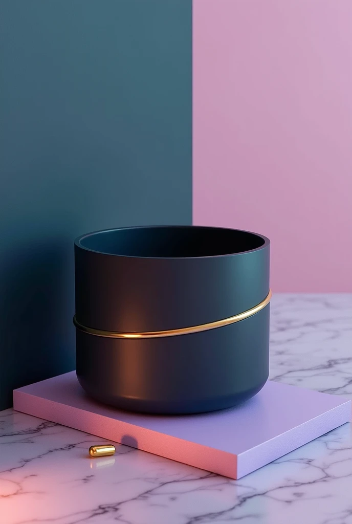 create a pot for the encapsulated post-workout product called HoldCore, with a more serious approach to colors. I will use black, a little gold, quite cyan, purple and pink, but in a way that conveys more seriousness.