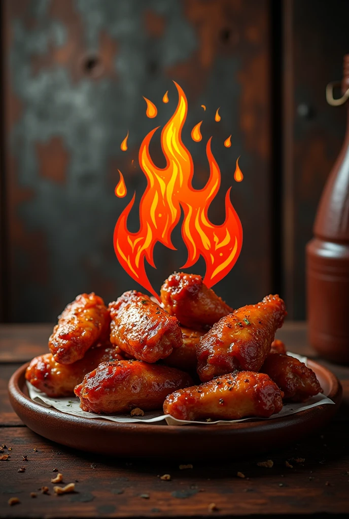 Create a unique logo for my BBQ wing business that features my company name, Bbq..factoryy