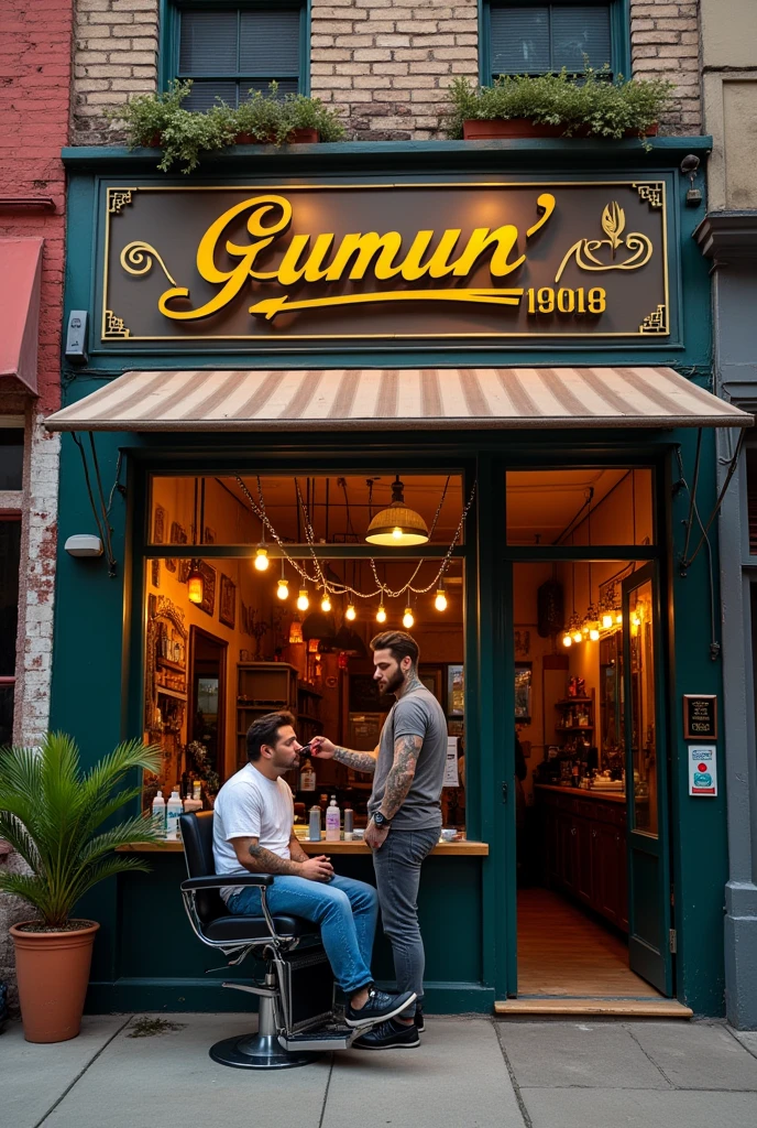 Gumun'Barbershop with vape logo
