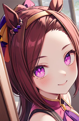 sakura bakushin o \(umamusume\), ((Highly detailed face)), Slender, whole body,masterpiece, Highest quality, underwear,good,panties,Horse tail, A light smile, Beautiful and clear eyes, frontage,