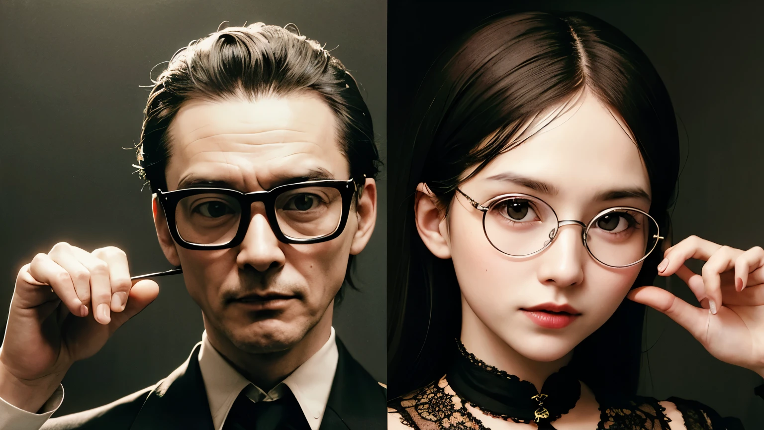 Glasses Horror Creepy antique Glasses one Glassesのみ Glasses!