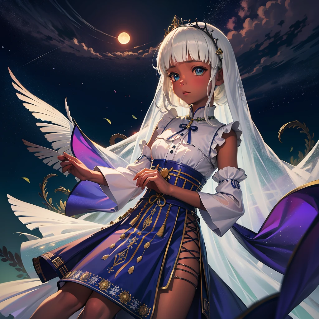 最high quality、high quality、、Brightly embroidered folk costumes from Central Asia and the Caspian Sea region、Bride Girl、Moonlight meadow、moonlight、Long dress