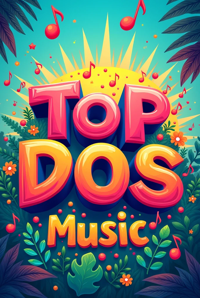 a colorful and vibrant background with the phrase "top dos top music"