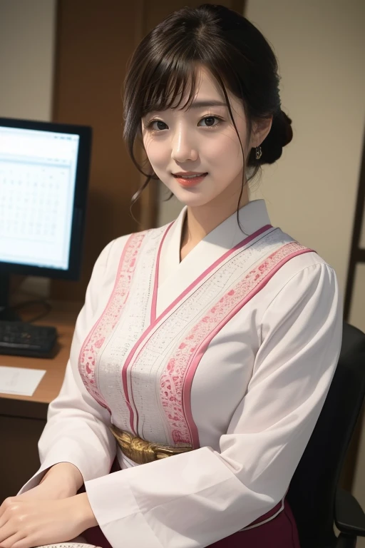 Japanese woman dressed as an office lady、
(((masterpiece))), ((Highest quality)), ((Intricate details)), (((超Realisticな)), irrational solution, Near and far, Very detailed, Realistic, one person&#39;s, Perfect hands, Detailed fingers, Beautiful and detailed, short hair,,(Dark blue tight skirt:1.2), Detailed Background、Dark interior,White blouse, Perfect Eyes, Captivating eyes, Look at the viewers, Butt、Calf、(High heels),(pantyhose),Captivating thighs