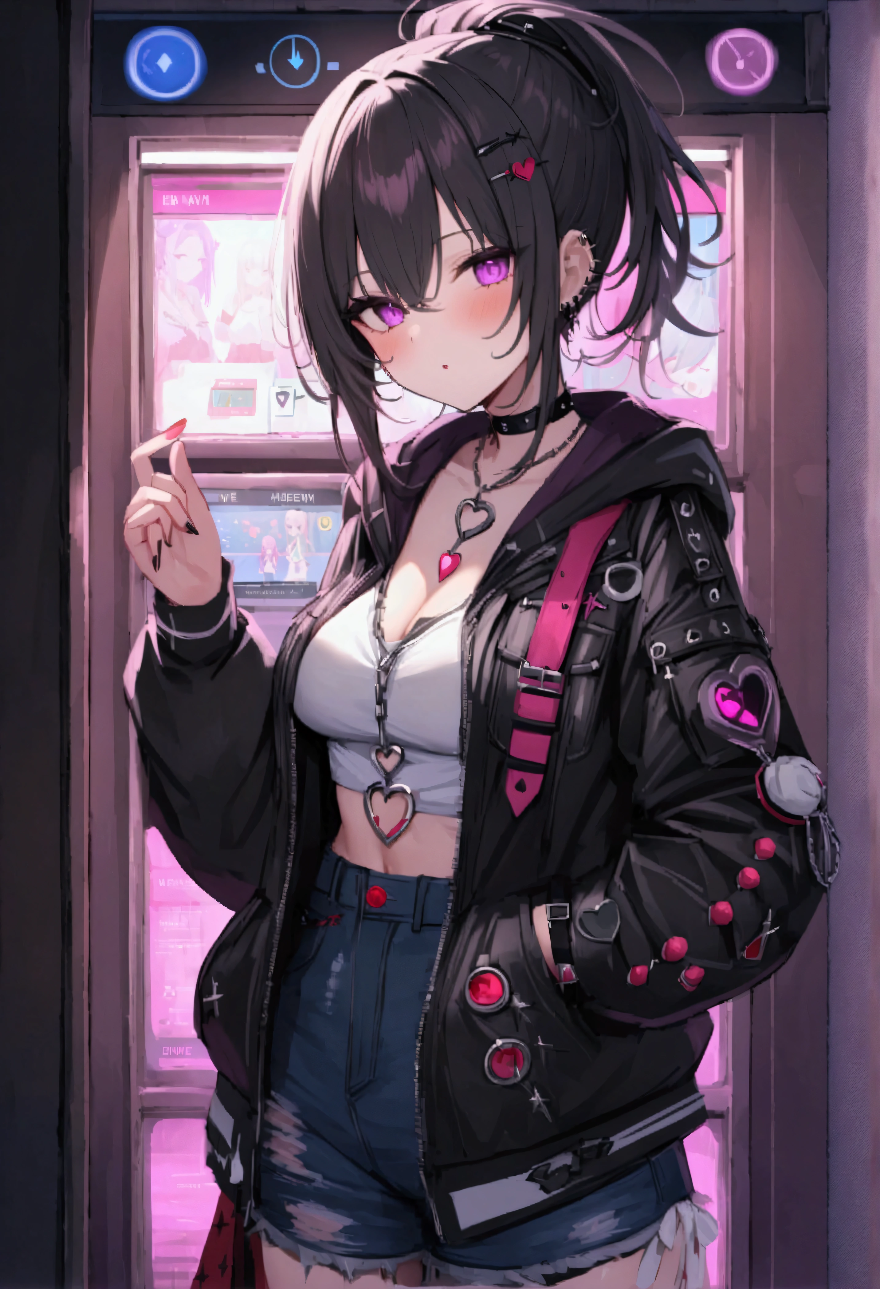 Masterpiece、Highest quality、Super detailed、Eroge、R-18、Romance simulation game、Command input、Scenario selection、Affection gauge、Support items、Punk Fashion、Gal、