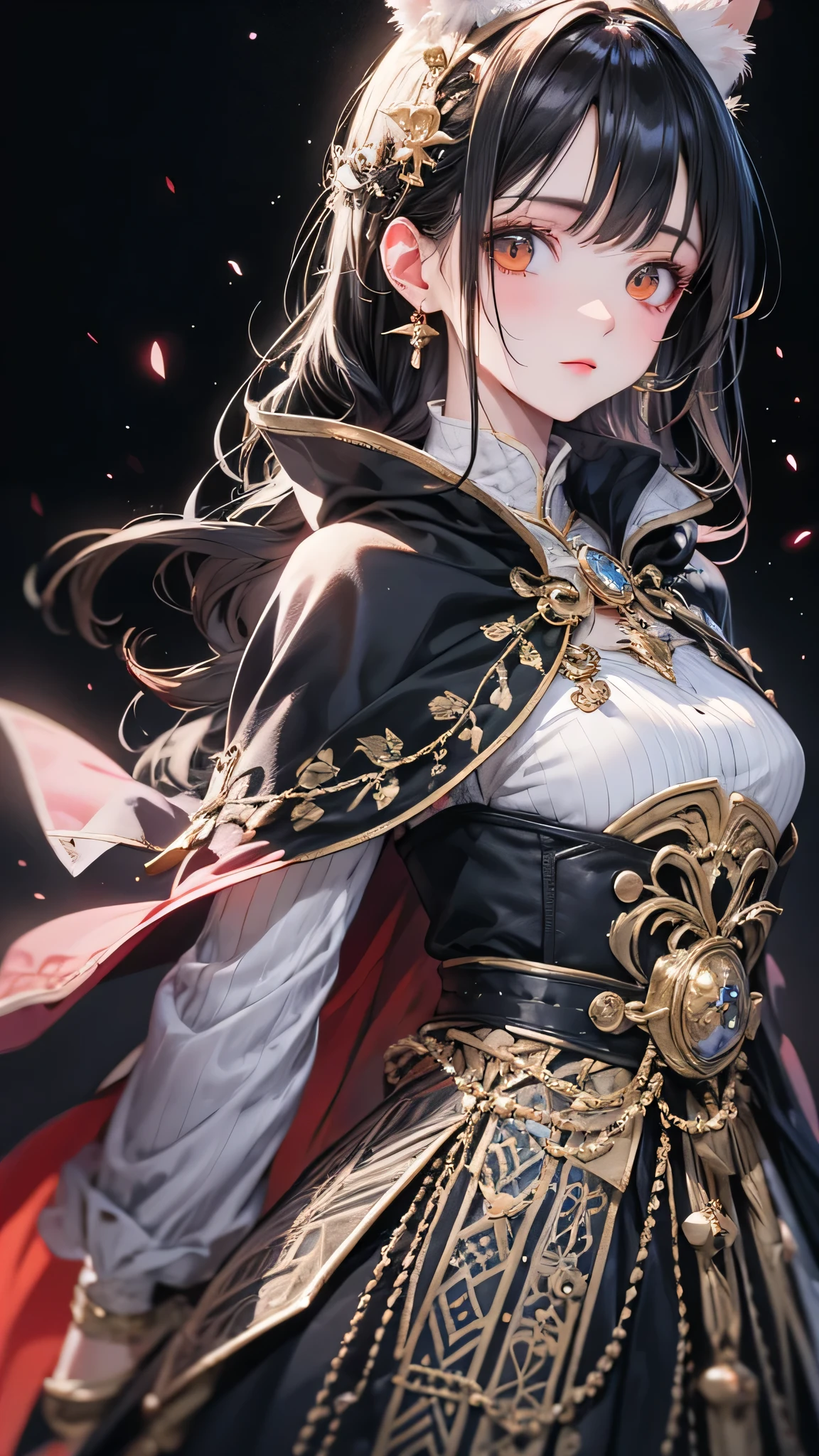 Super detailed, masterpiece, 8k, The highest masterpiece, Realistic Shadows, wind, Slope, Volumetric lighting, cute, Ambient Lighting, colorful, Glowing particles, Beautiful fine details, one person, one person,  (Original Costume), Dungeon Background, Blue and pink magician costume, cape, magic, Fantasy