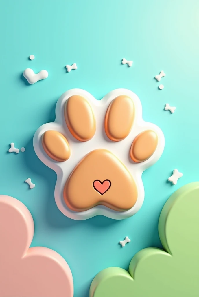 I created a logo with a drawing of a dog's paw for a website, the name: "Aumigos Pets
"