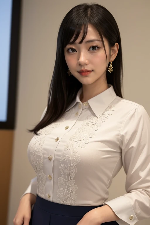 Japanese woman dressed as an office lady、
(((masterpiece))), ((Highest quality)), ((Intricate details)), (((超Realisticな)), irrational solution, Near and far, Very detailed, Realistic, one person's, Perfect hands, Detailed fingers, Beautiful and detailed, short hair,,(Dark blue tight skirt:1.2), Detailed Background、Dark interior,White blouse, Perfect Eyes, Captivating eyes, Look at the viewers, Butt、Calf、(High heels),(pantyhose),Captivating thighs