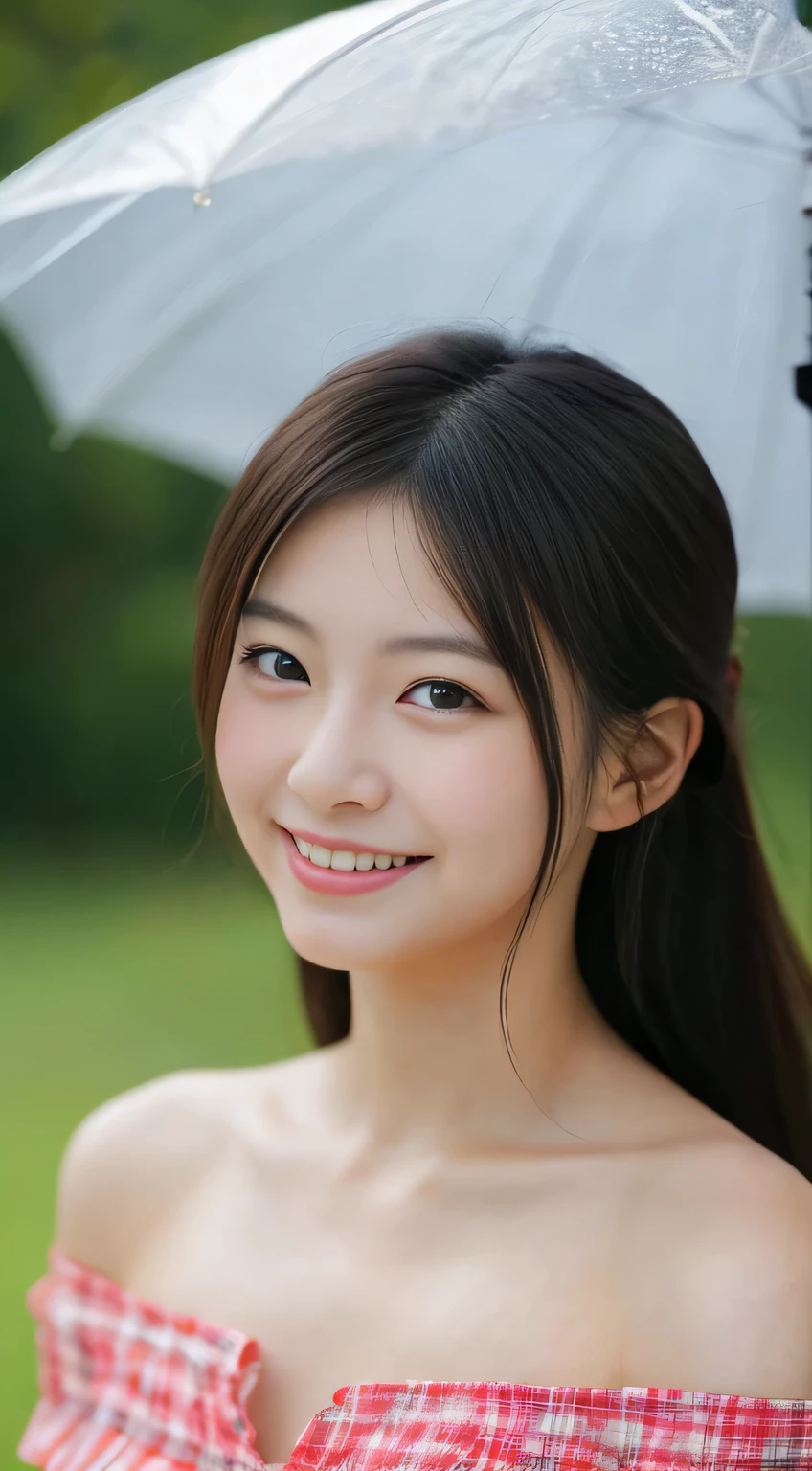 masterpiece,best quality,(Japanese girl),((Beautiful girl)),cleavage,(off shoulder:1.2),(perfect body beauty:1.2),(shy smile),From above