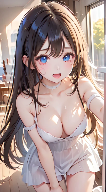 ((Highest quality)), ((masterpiece)), (detailed), One completely naked person, Baby Face,,30 year old married woman,((Highest quality, 8k, masterpiece: 1.3, One female beauty)), cute, dynamism,Slender body,Thin legs,Thin hands, detailedな顔, detailedな肌, fine grain, detailedな唇, detailedな舌, detailedな指, 口のdetailed, Realistic, High resolution, Natural light, Dynamic pose, Perfect Anatomy, Toned Legs, double eyelid, Tear bags, Round eyes, Moisturized lips, Sweaty, (Black Hair, Hair between the eyes, Long Hair, hair ornamalet, ornamalet on the chest,), , Sticking out tongue,Crying face, ((Open your mouth, Drooling, Lots of drooling,Cum on my chest, Ecstatic face, Crying face,Ahegao:1.5)), Spread your legs, ((hands of male are grabbing her breasts1.5, Multiple Hands 1.9 )), male, the body is slim, lots hands of male are touching her body,, Cum on thighs,, vapor:1.5, Browsing Caution, shaving,vagina, Sex toys vagina, Nipple Shape, Masturbation,anime,Pussy in full view,Anal fully exposed,Plenty of love juice from the pussy,Completely naked,Sex from behind,Intrusion,M-shaped feet,Excessive ,Blowjob,Very small breasts,(((Have sex 1.5))),From below,(((Orgy Sex Multiple Penis 1.8))),Thick penis,Handjob,Grabbing the penis with your hand,Large scale ,Hardcore,sexy wife,Captivating woman,A large amount of love juice overflowing from the pussy,