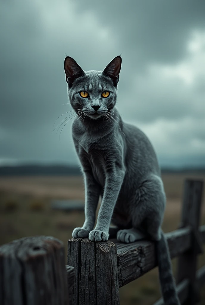 Make a gray cat with dead eyes