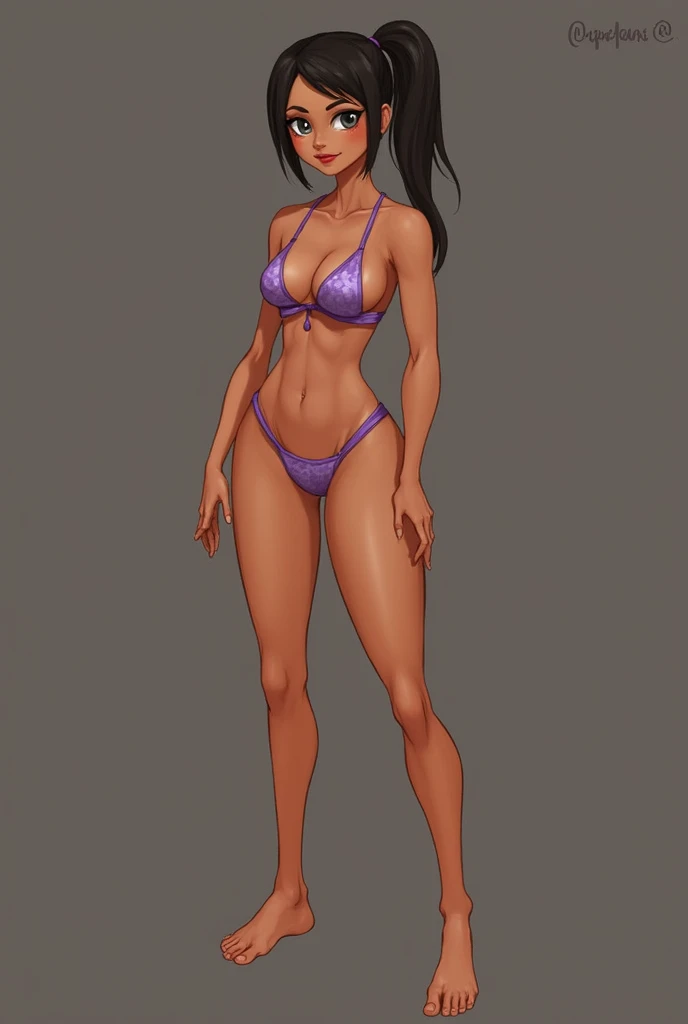 a close-up of a woman in a bikini and bikini, realistic bikini, full-length portrait of a short!, deviantart artstation cgscosiety, artist reference photo pose, realistic shaded perfect body, full-body photos, artist reference images pose, reference template sheet, beautiful full-body concept art, character posing for concept art, Character Cheat Sheet 