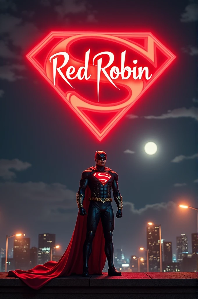 Create a superhero signal in the sky like Batman's, only it should say Red Robin and it should.to be