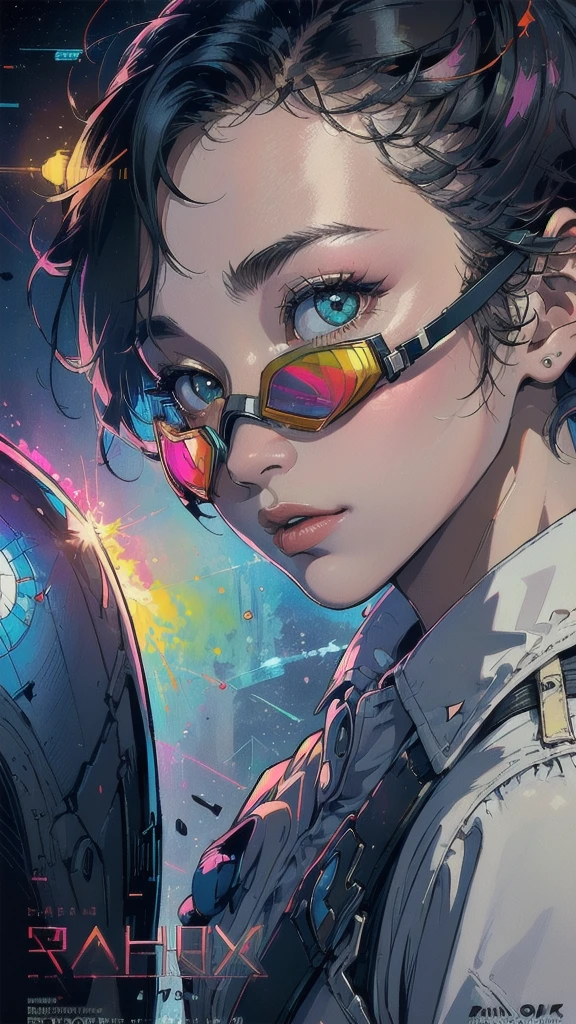 (((masterpiece, highest quality))),(((solo:1.2))),(((1girl:1.2))),32k wallpaper, very detailed, poster, vintage science fiction,(((((geometric cinematic movie poster))))), ((((bauhaus)))),(((abstract))),((((mid century modern)))),(((((portfolio))))),(((((Close-up))))),(((((bust up))))),((((more various angle)))),(((highlight))),((((heterochromia)))),(((complete. detailed face))),(((Extremely talented))),(((most complecated machine))),(((Overall colorfully))),((((((Absolutely simple background)))))),(((thermography thermal goggle equipment)))