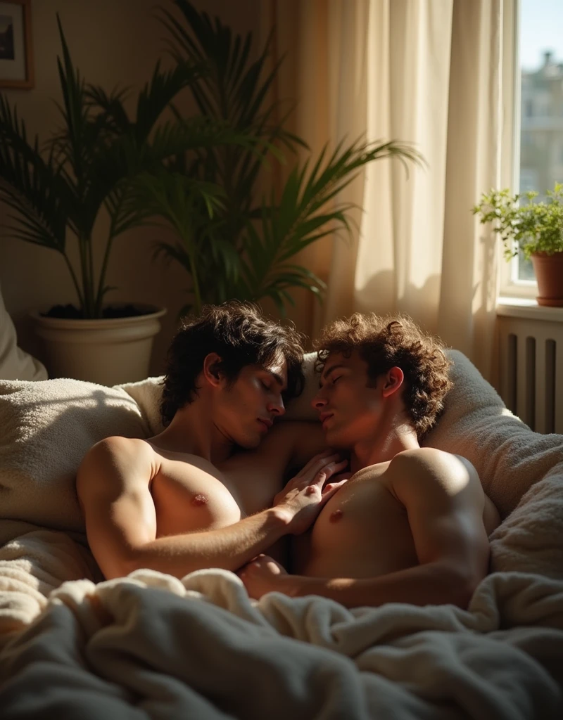 two men naked sleeping