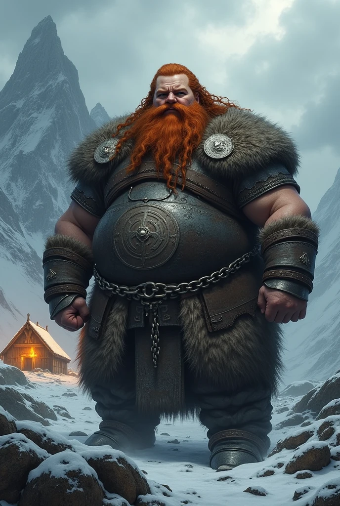 Huge Chubby viking barbarian woman chained