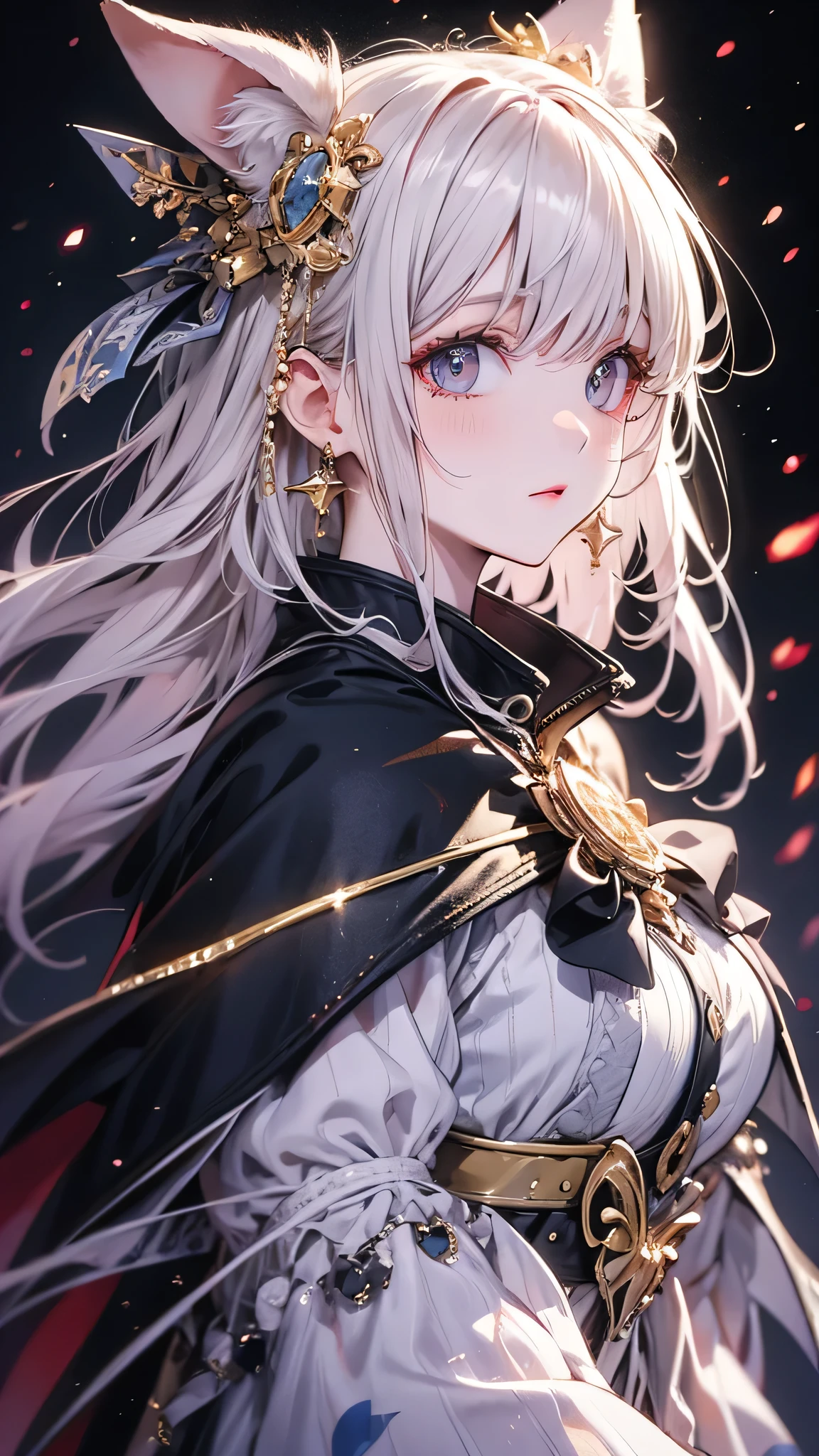Super detailed, masterpiece, 8k, The highest masterpiece, Realistic Shadows, wind, Slope, Volumetric lighting, cute, Ambient Lighting, colorful, Glowing particles, Beautiful fine details, one person, one person, (Original Costume), Dungeon Background, Blue and pink magician costume, cape, magic, Fantasy
