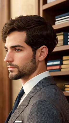 A Jewish man with short hair focuses on the characters' clothing.