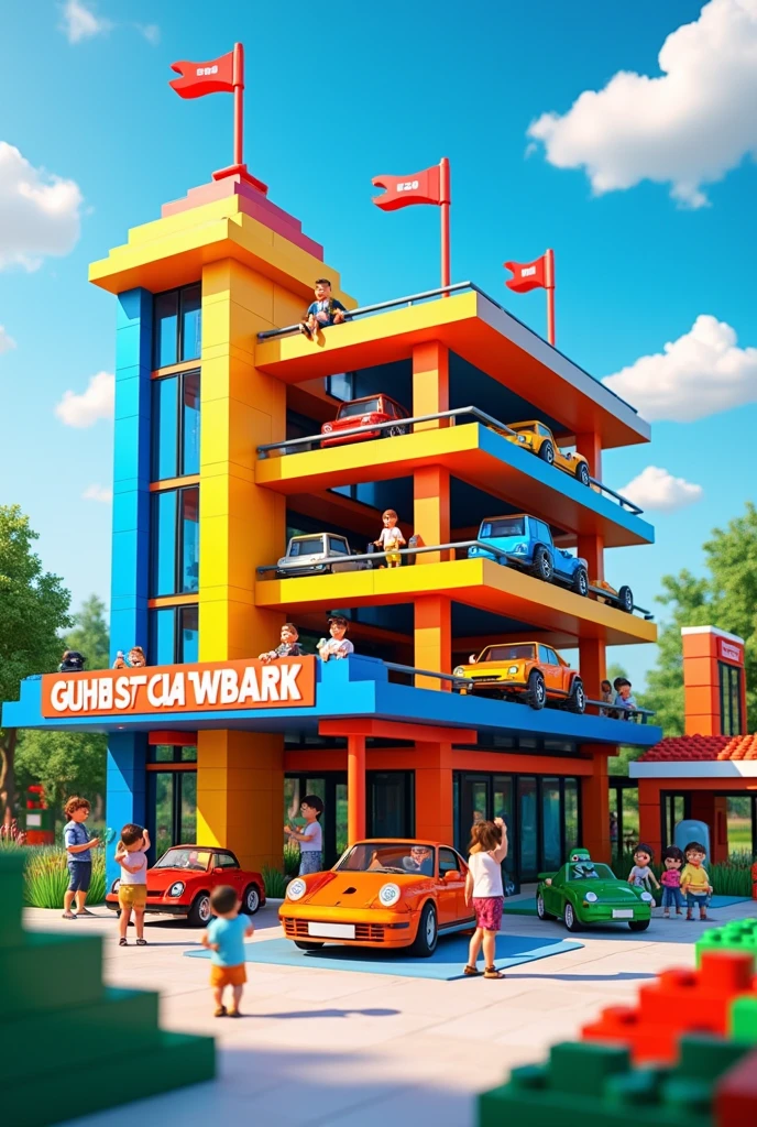 Guest's car park building by lego blocks