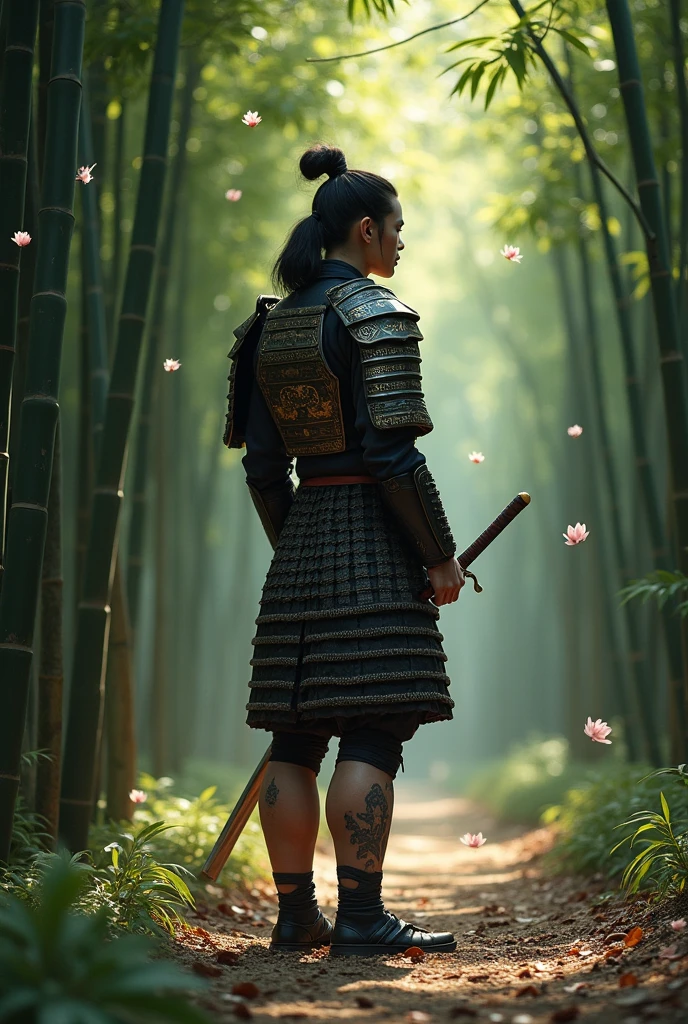 A samurai with his lower body naked