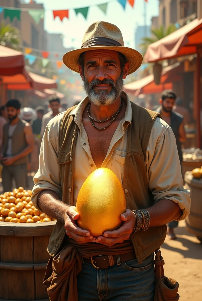 Farmer sold golden egg in the market