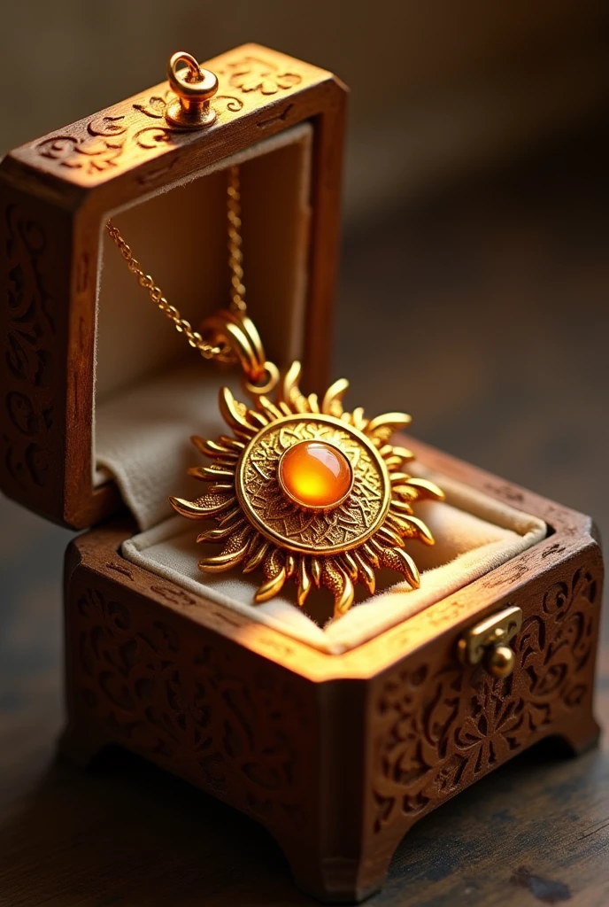 Create a sun pendant, put it in a box.