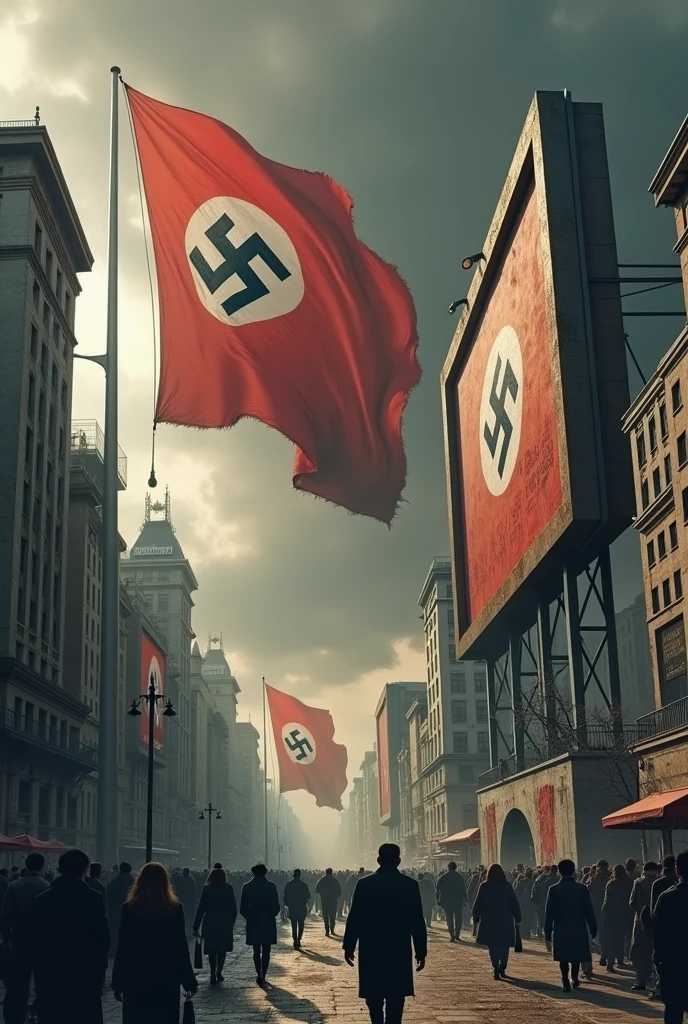 Hitler's swastika and the hammer and sickle hang all over the world.