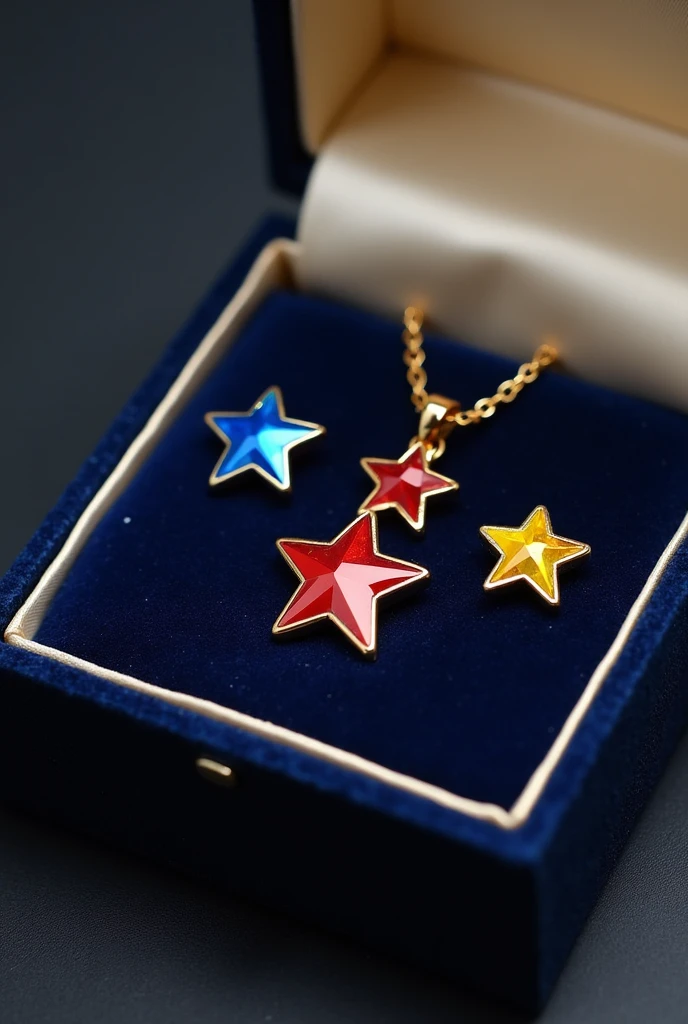 Create a three small starts pendant, put it in a box. Use the Philippine Flag as inspiration 