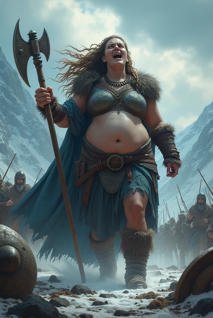 Very huge big belly viking muscular woman nude battle rage