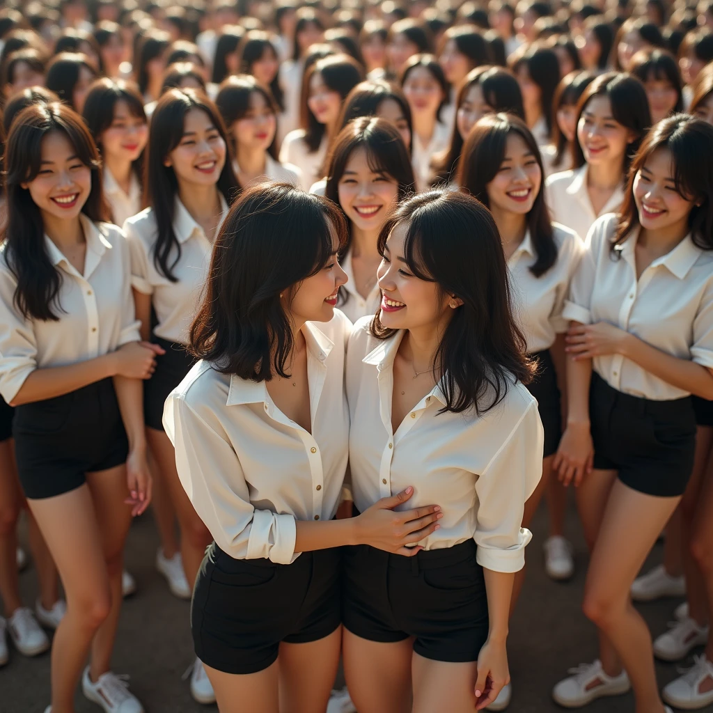 [Japanese Clone girls=Myself], [Perfect Clone girls Raw Photography Art], (16K, Highest quality, Ultra-high resolution, ((Unrealistic, Unprecedented sight, ((A World of Myself Proliferation)), Ultra-realistic))), (Japanese, woman, 26-year-old), (((((Small face, (((((Thick black hair, Semi-long hair)))))))))), ((Very beautiful detailed girls, Accurate body structure, Very detailed body)), (((Big Breasts, Large, swelling breasts))), (((White shirt, Big Breasts強調, I can see the cleavage, Black Mini Skirt))), ((Dark Eyes, Mature face, Cute Smile, A gentle gaze)), (((((Happy laughter))))), (((((Very detailed, 1girl-1,000,000,000,000,000,000,000,000,000,000,000,000,000cloning girls))))), (((((A very detailed and precise description of the doppelganger, Perfectly the same girl, The exact same smile, Perfect same hair, Perfect same clothes, Exactly the same height, 完璧な同じLarge, swelling breasts))))), (((((Myself only))))), (((Perfect description, Filling the Earth 1,000,000,000,000,000,000,000,000,000,000,000,000,000cloning girls-1,000,000,000,000,000,000,000,000,000,000,000,000,000^100,000,000cloning girlsのMyself, 異次元のSuper dense, Super denseの中心に広くフォーカス, I&#39;m happy to be surrounded by countless versions of myself, I want to drown in love with countless versions of myself., I want to be drowned in love with countless versions of myself around me., Holding hands, hug, hug, kiss, Touching breasts))), (((Very detailed, Extremely crowded, Super dense, Super crowded))), ((Bright and soft light)), ((((((((Very detailed and clear hyper-perspective drawing)))))))), (((Subject depth zero))), A bird's-eye view, Everyone is sexy