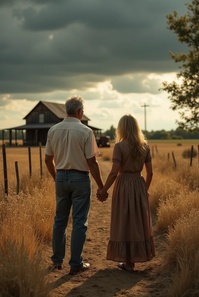 Farmer and his wife sad