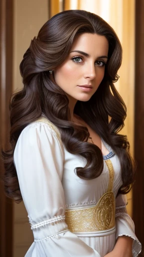 An Italian woman with perfect hair in the role of the characters 