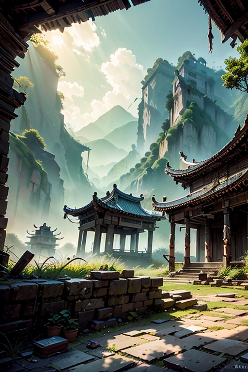 The dilapidated temple