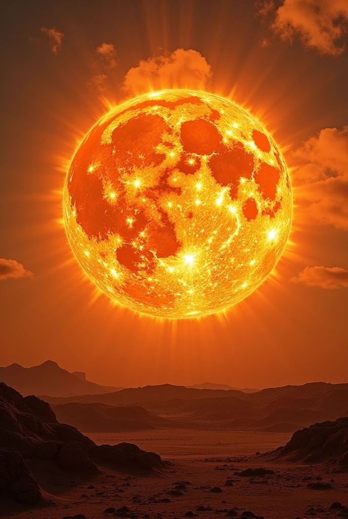 Huge burning sun