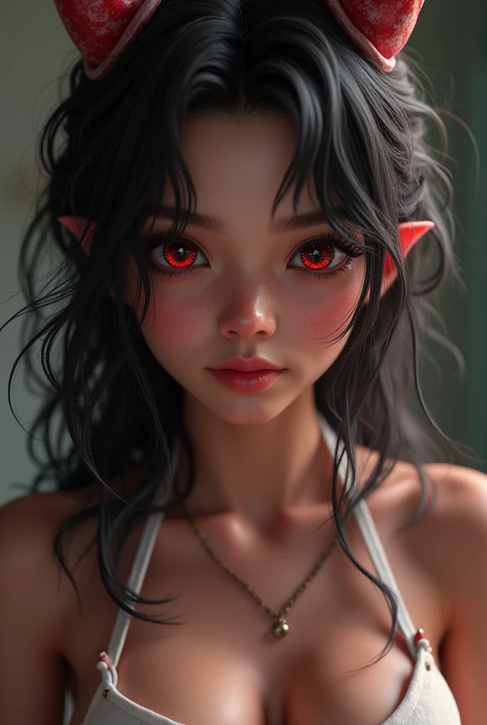 ((perfect anatomy:1.2,realistic:1.3,RAW Photography:1.3,masterpiece、highest quality、Ultra - High resolution、High resolution、Highly detailed CG、8K)),full body,1 female daemon, ((beautiful detailed face and eyes:1.2,big gorgeous eyes:1.2)), Focus on a stunning, alluring face with captivating eyes. small breasts,slender body,small head:1.5,skinny, (oily skin,gleaming skin,pale skin,sweat:1.2), Body should be overtly sexual, with revealing attire or nudity. Emphasize a sultry, provocative expression. Skin tone should be a pale, pink. Succubus-like features are desired, NSFW not safe for work, show full body
