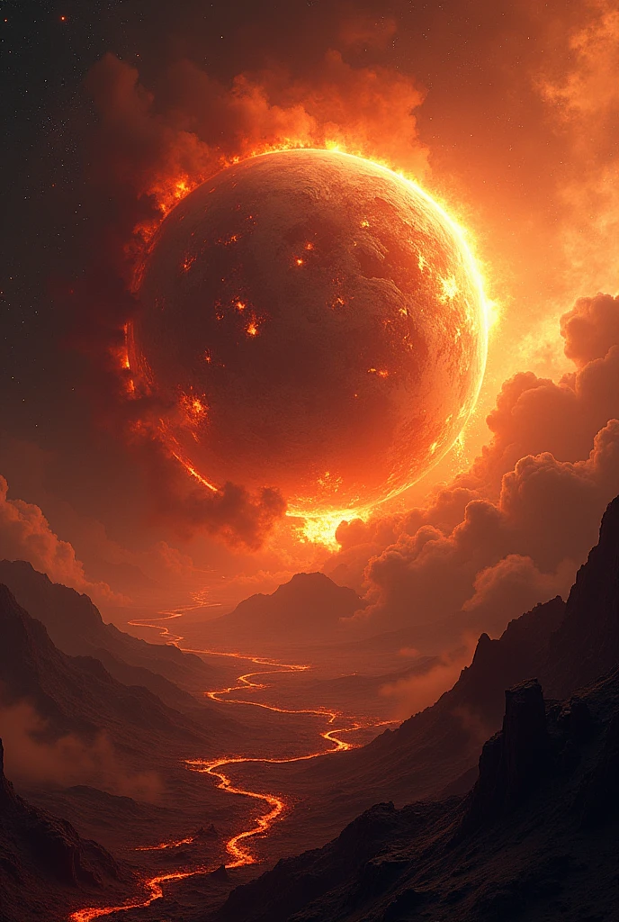 Huge burning earth