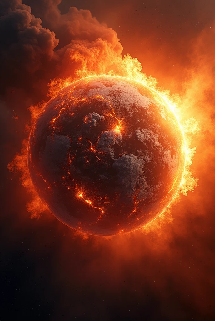 Huge burning earth gas