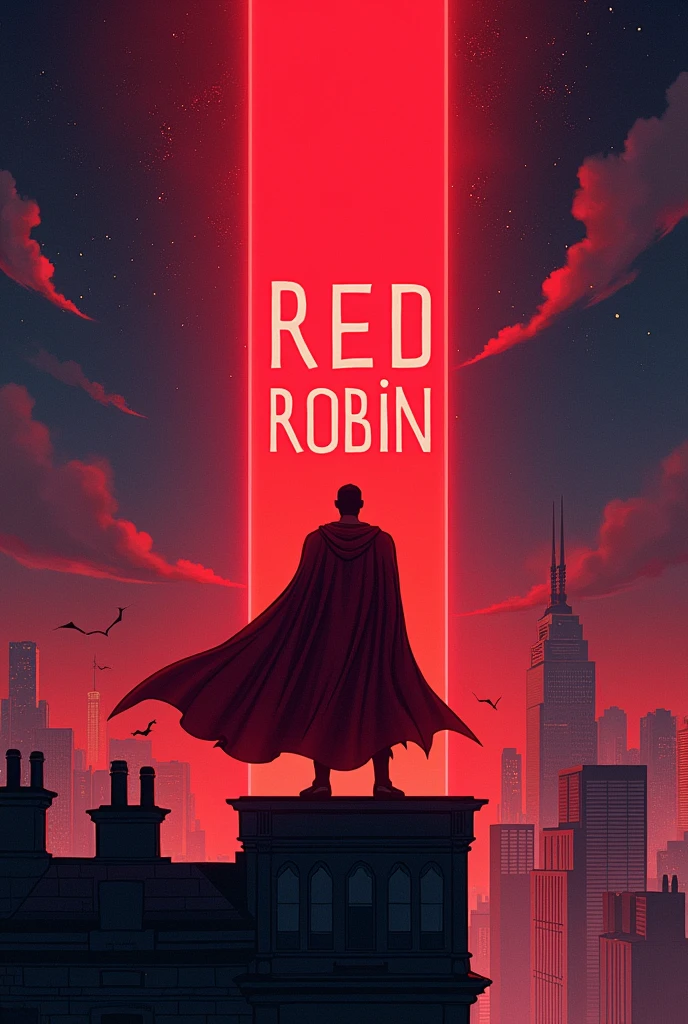 The bat signal but it should be red and it shouldn't be a bat but it should say red robin