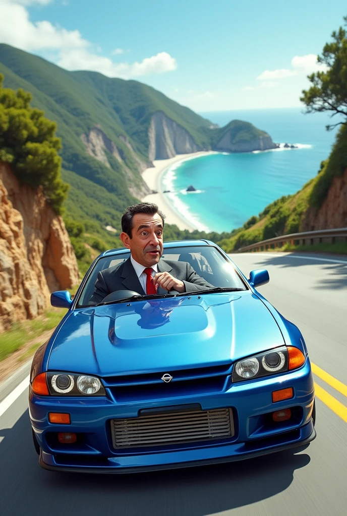Mr bean drive nissan skyline gtr 34