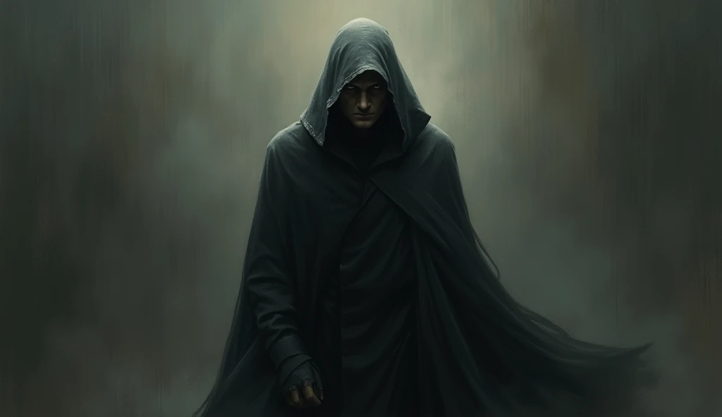 a mysterious figure in a dark cloak, adolf hitler, detailed facial features, piercing eyes, dramatic lighting, cinematic composition, muted colors, moody atmosphere, gritty realism, oil painting, masterpiece, cinematic, dramatic, high quality, 8k, photo-realistic, intricate details, dark and moody
