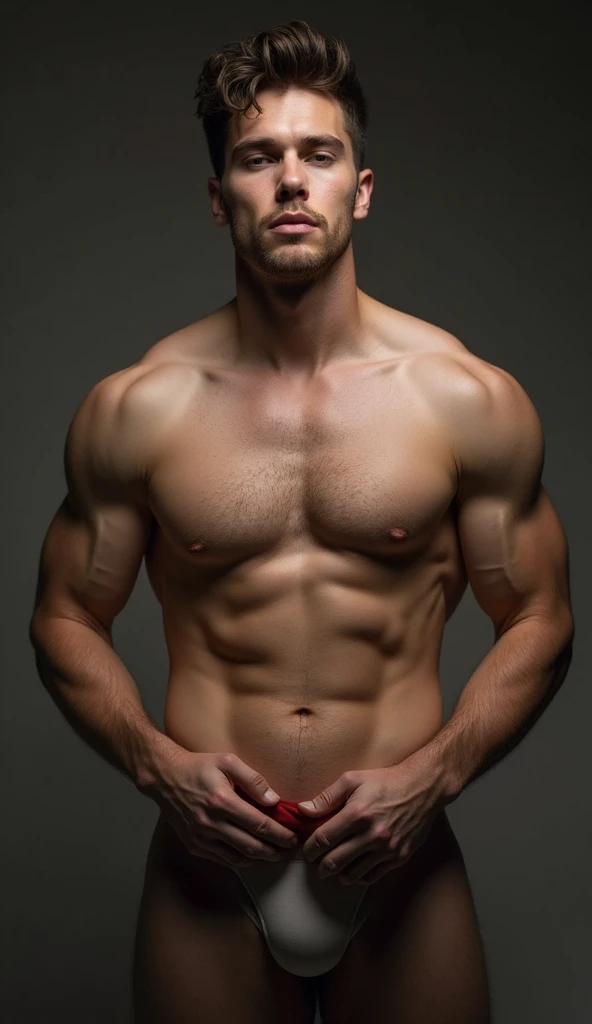 short hair、Muscular、Pectoralis major、penis、nude、male、Masturbation、David King、
