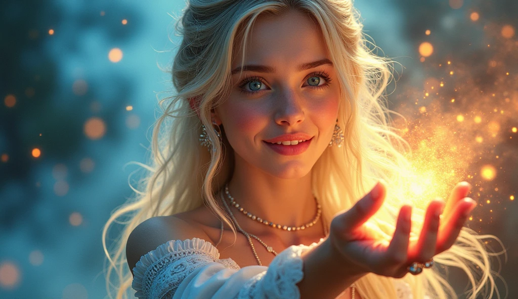 (32K:1.9, Highest quality, masterpiece, Ultra-high resolution), Magical World, Perfect dynamic composition, mysterious:1.3, Highly detailed skin and facial textures:1.3, Cute and sexy slim female mage, beautifully、aesthetic, Cute and sexy beauty, Perfect Style, Wear an exquisite ring, Striking a spell-casting pose:1.3, fire, water, ice, haze, Wind, thunder, Medlore, Fair skin, Very beautiful face, (Mid-chest, Chest gap), (Embarrassed smile, Her facial expression when she felt intense caressing, Facial expressions when feeling happy), (How to put on a ripped magician's costume properly, starting from the shoulders), (Beautiful Blue Eyes, Beautiful erotic eyes:0.8), (Too erotic:0.9, Fascinating:0.9), Full Body Shot, Earrings, necklace, bracelet, Sensual sitting position, (romantic, dramatic, mysterious), Object of admiration, format, artistic, Innovative, attractive, Stimulate the, Extreme, Tilt, ((Adult charm, Feminine charm, Windになびく髪))