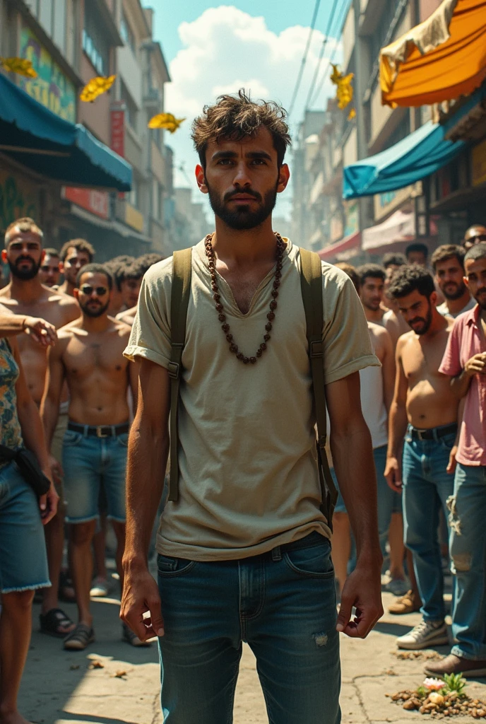 Create a image of a men and people used to make fun of him