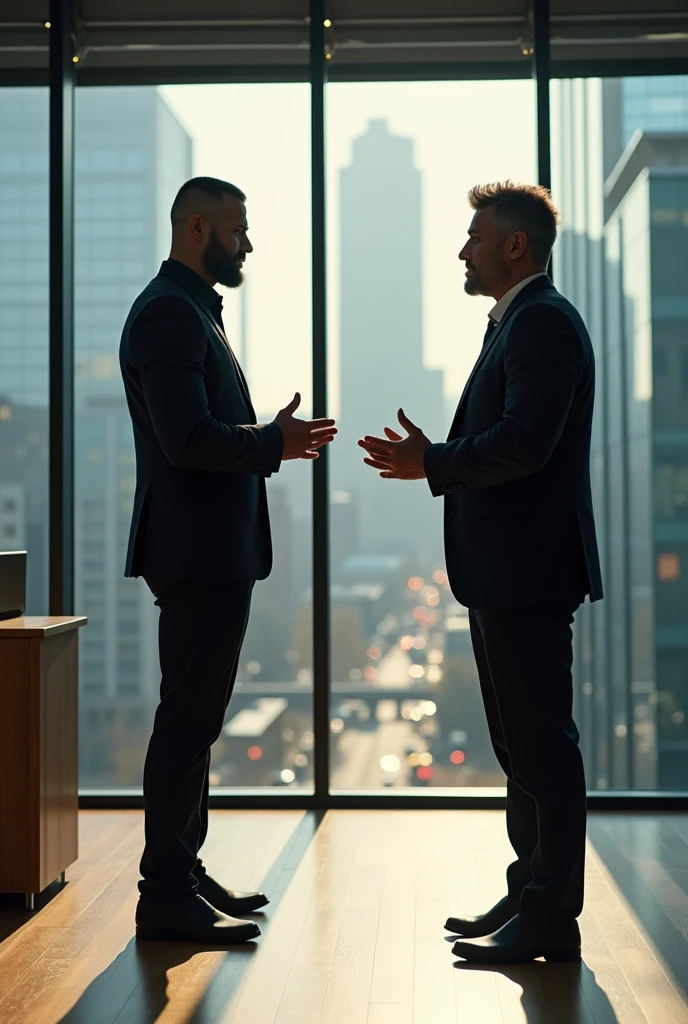 A security guard and owner of a company discussed about something