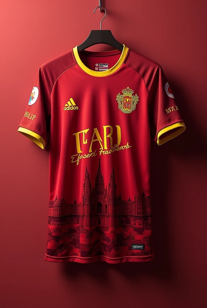 Create a design for a Belgian football shirt, front and back, with a marsala color that represents the Olympics in Antwerp. 