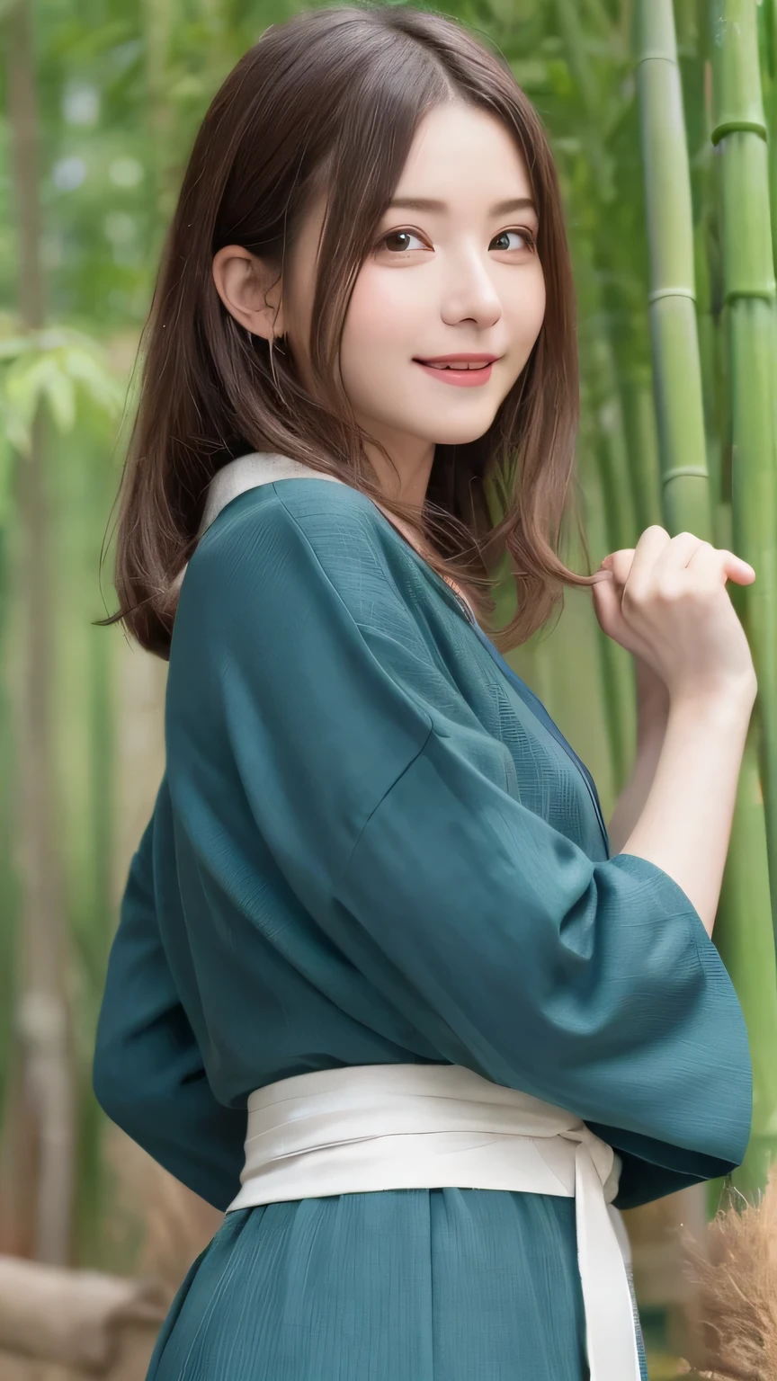 Best image quality (8k, High resolution, masterpiece: 1.2), Very detailed, Random Hairstyles, 26-year-old woman,
Extraordinary beautiful girl、Cute and beautiful face details、(Dealing with the Children_v1:0.008)、
score_9, score_8_upper, score_7_upper,
A traditional tea ceremony scene photographed in a bamboo forest: Tea ceremony in the bamboo forest(Nodate)Scenes。Treat your tea utensils with care、A quiet moment while making tea。
clothing: In a deep green kimono、Woman wearing a white sash。The movements of the tea ceremony are performed carefully。
Camera angle: Photographed from the side with the tea utensils at the center、A bamboo forest unfolds softly in the background。
,Active stop temporarily ,
On her side、The thunder danced。
Focus on the upper waist
, Random cute poses ,Big eyes ,Puffy eyes , Heart pupil, blush , Big shy smile , salute